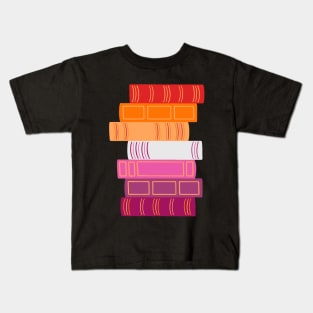 Sapphic Book Pride Stack Kids T-Shirt